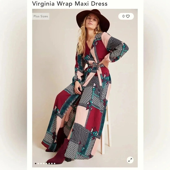 💥NWT ANTHROPOLOGIE Porridge Virginia Wrap Maxi Designer Dress Women’s Petite XS - Picture 1 of 11